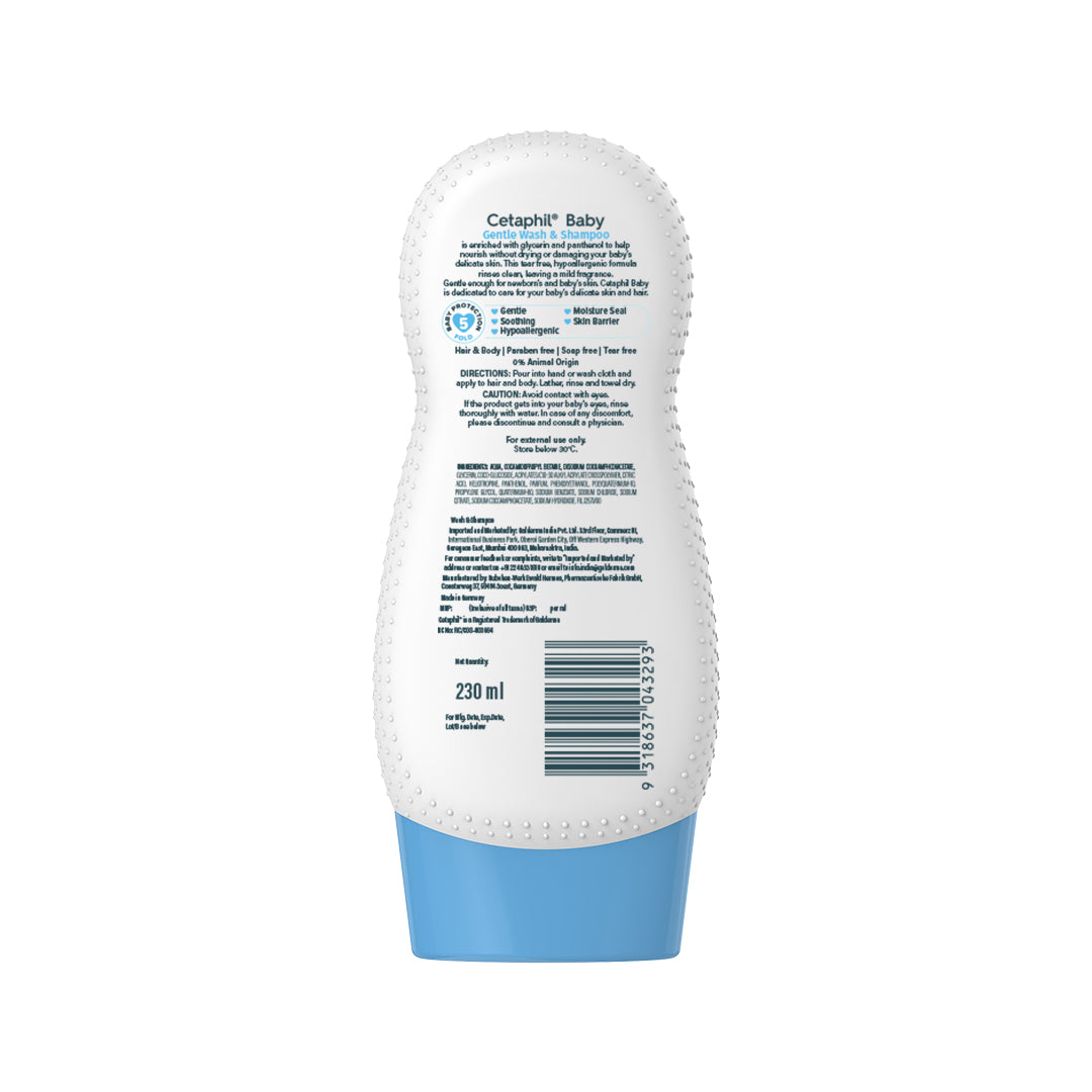Cetaphil Baby Gentle Wash & Shampoo with Wheat Protein and Glycerin | Dermatologist Tested