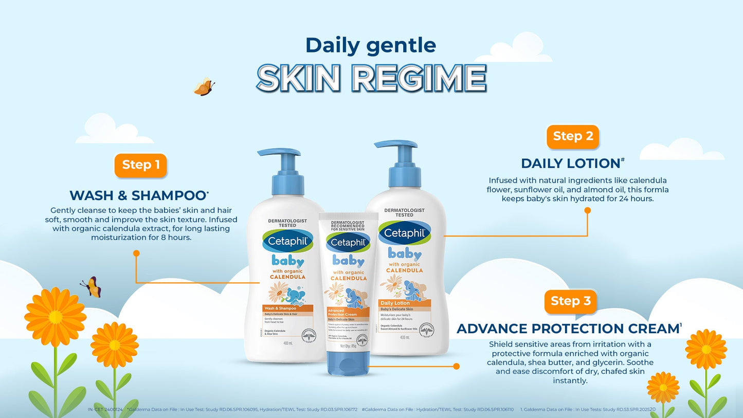 Cetaphil Baby Daily Lotion with Organic Calendula | Dermatologist Tested