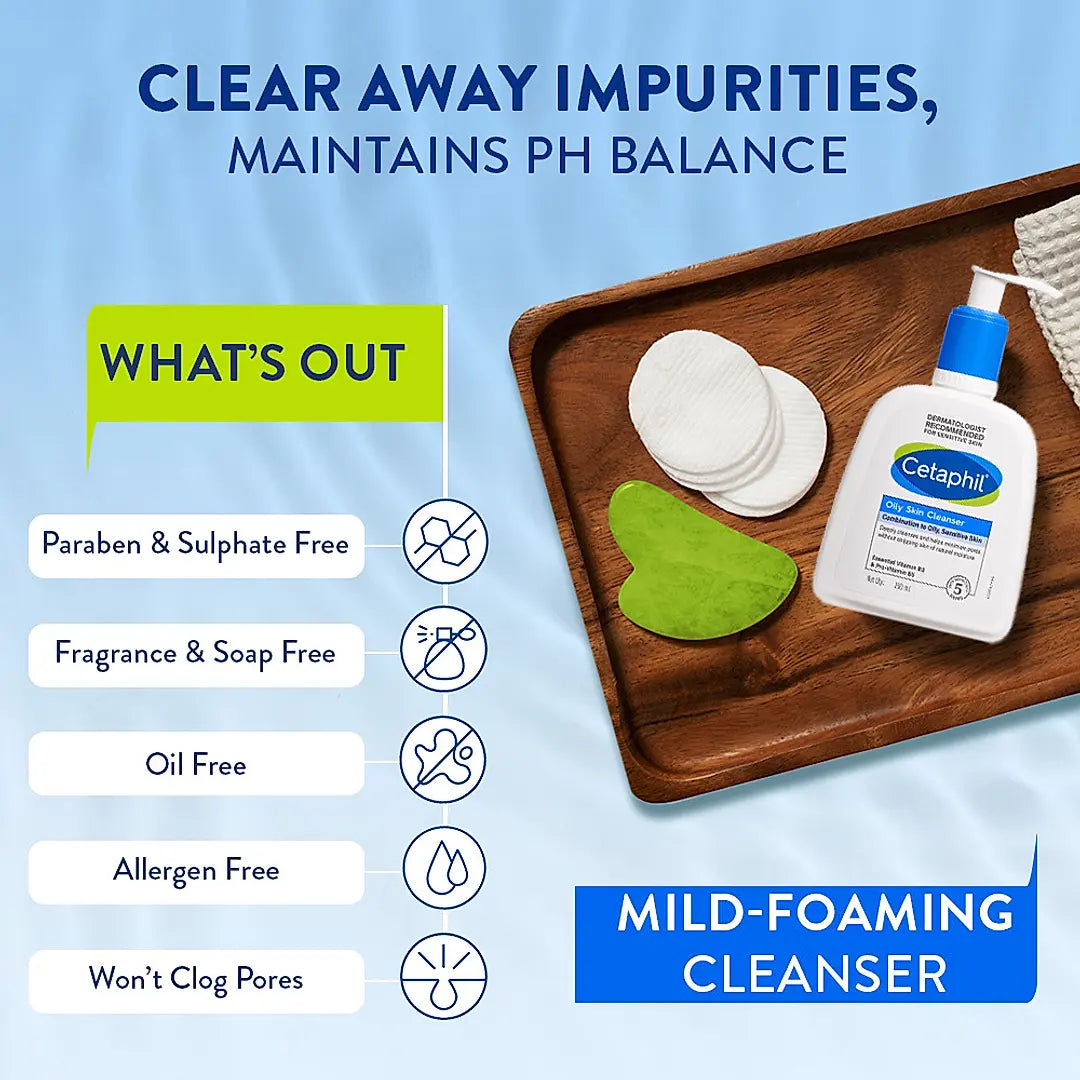Cetaphil Oily Skin Cleanser 250 ml | Dermat Recommended
