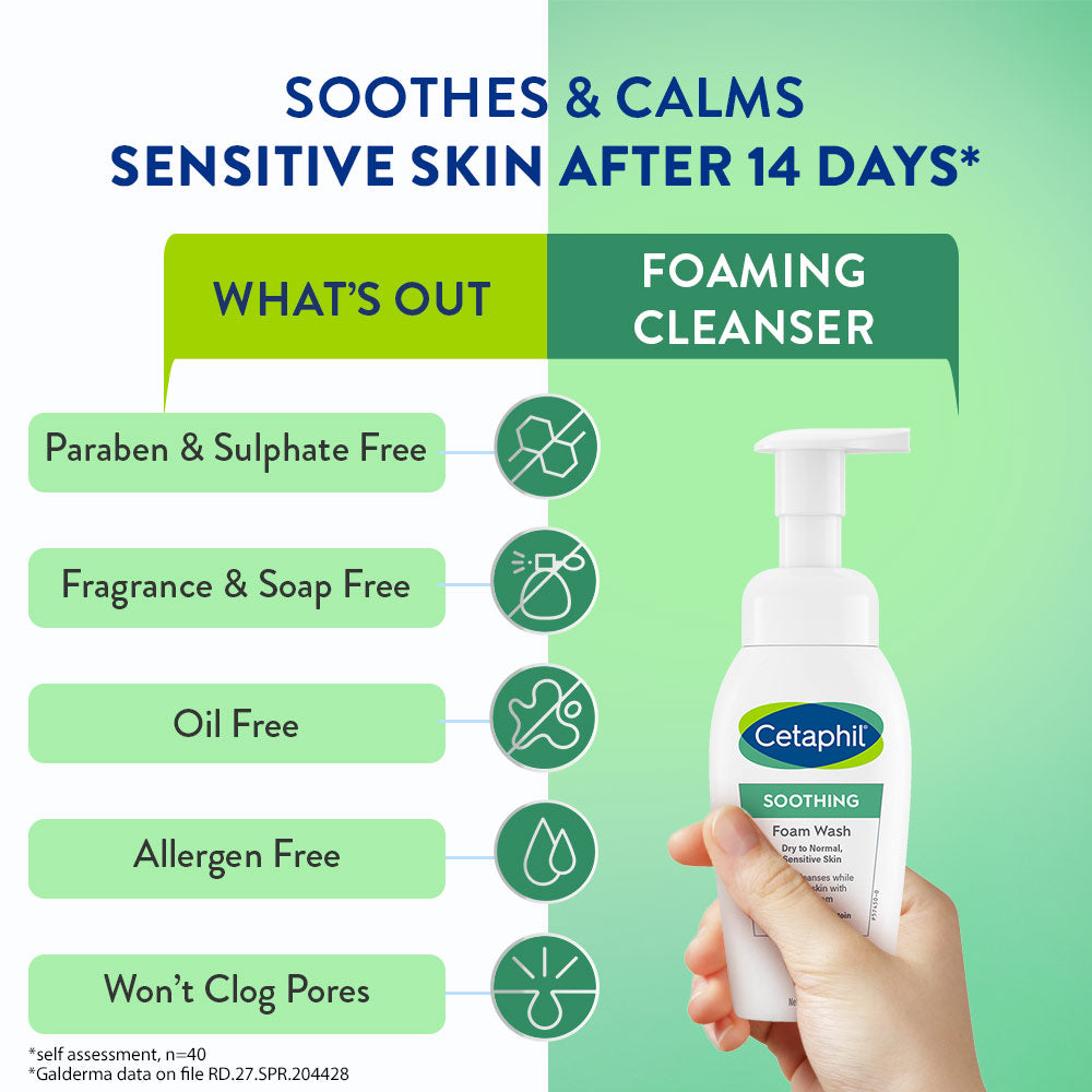 Cetaphil Soothing Foam Wash 200 ml with Ceramides