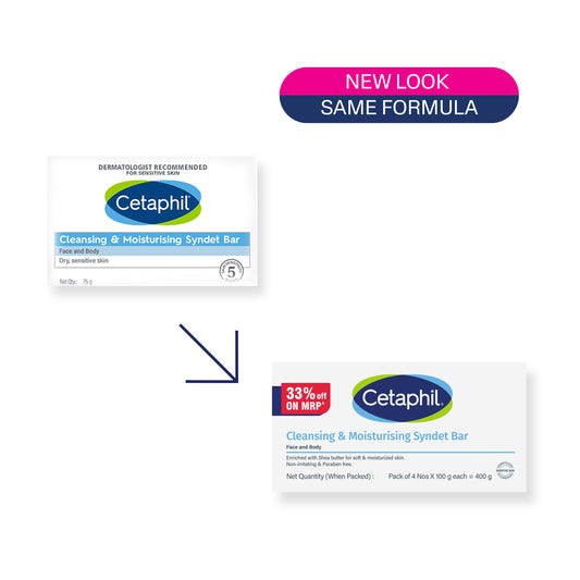 Cetaphil Cleansing Moisturizing Syndet Bar - (4x100gm)