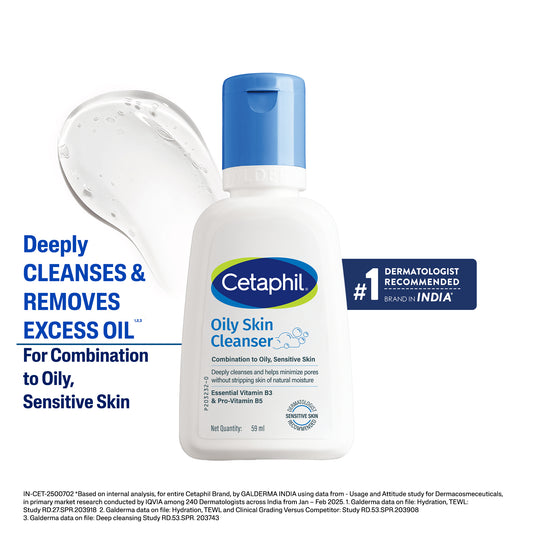 Cetaphil Oily Skin Cleanser 59 ml | Dermat Recommended