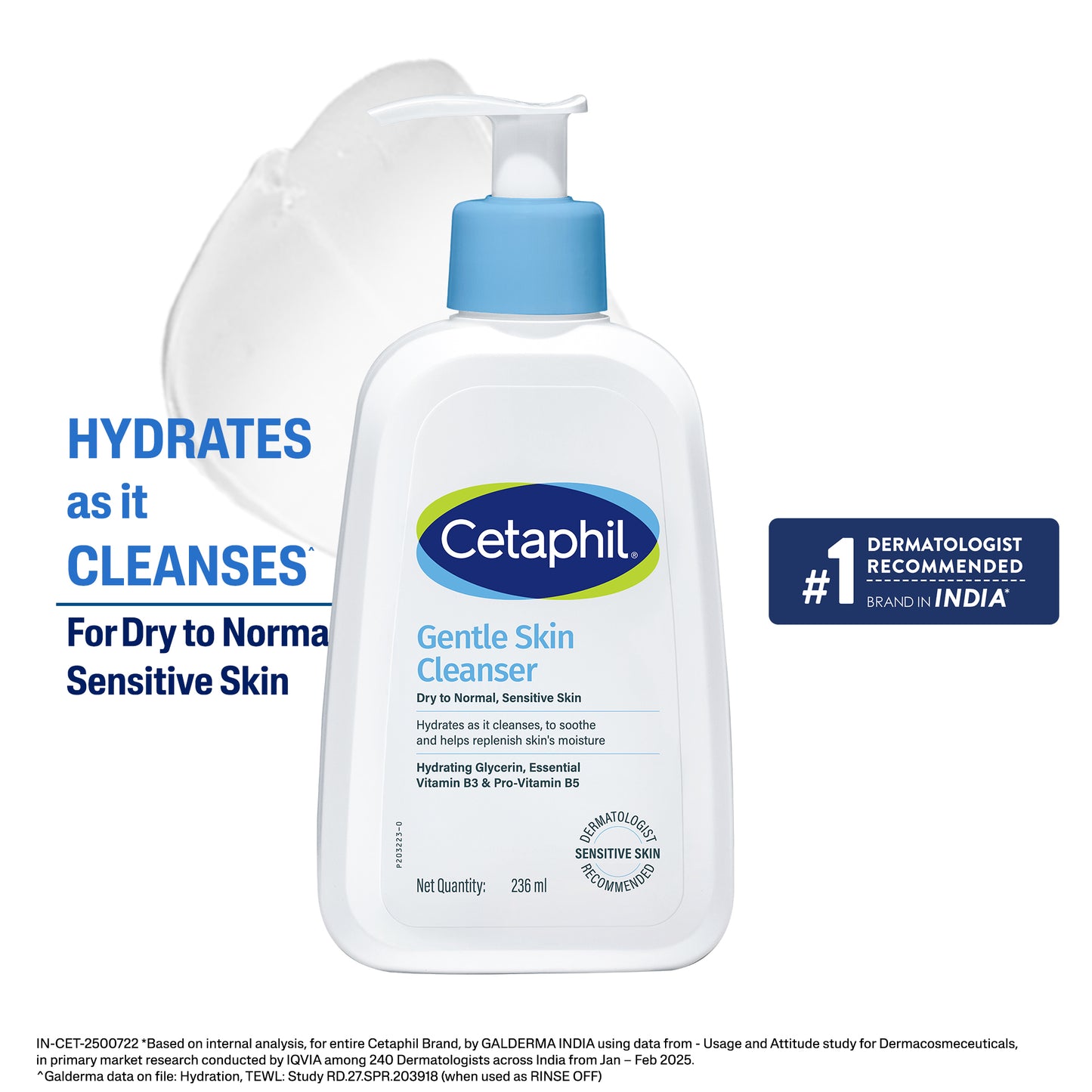 Cetaphil Gentle Skin Cleanser 236 ml | Dermat recommended