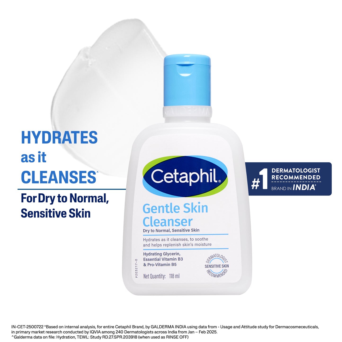 Cetaphil Gentle Skin Cleanser 118 ml | Dermat recommended