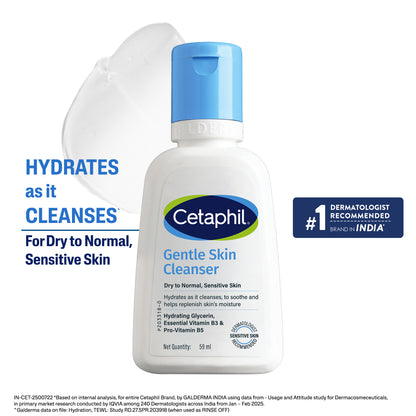 Cetaphil Gentle Skin Cleanser 59 ml | Dermat recommended