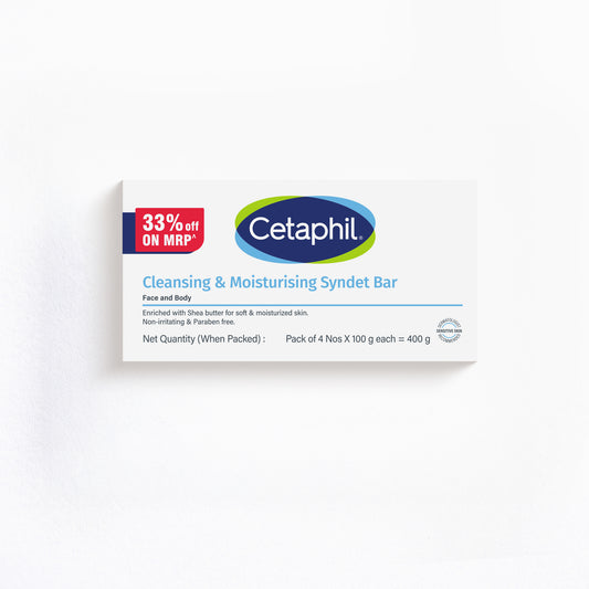 Cetaphil Cleansing Moisturizing Syndet Bar - (4x100gm)
