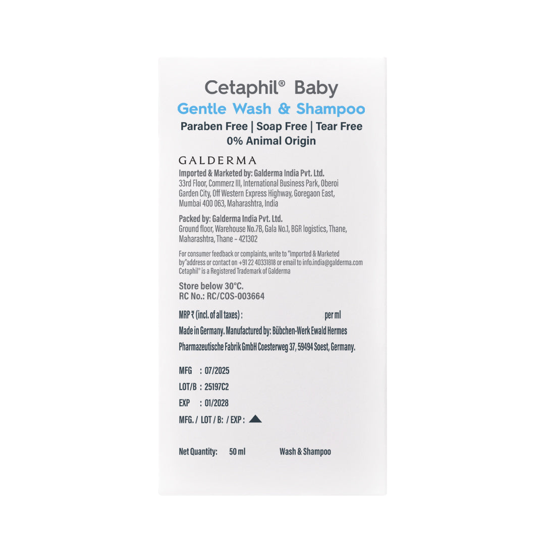 Cetaphil Baby Gentle Wash & Shampoo - 50 ml
