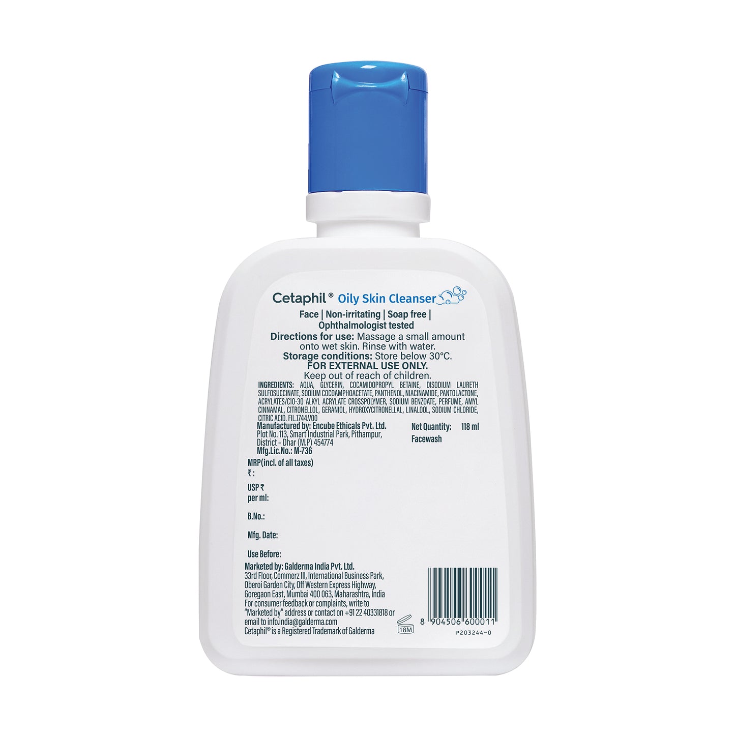 Cetaphil Oily Skin Cleanser 118 ml | Dermat Recommended