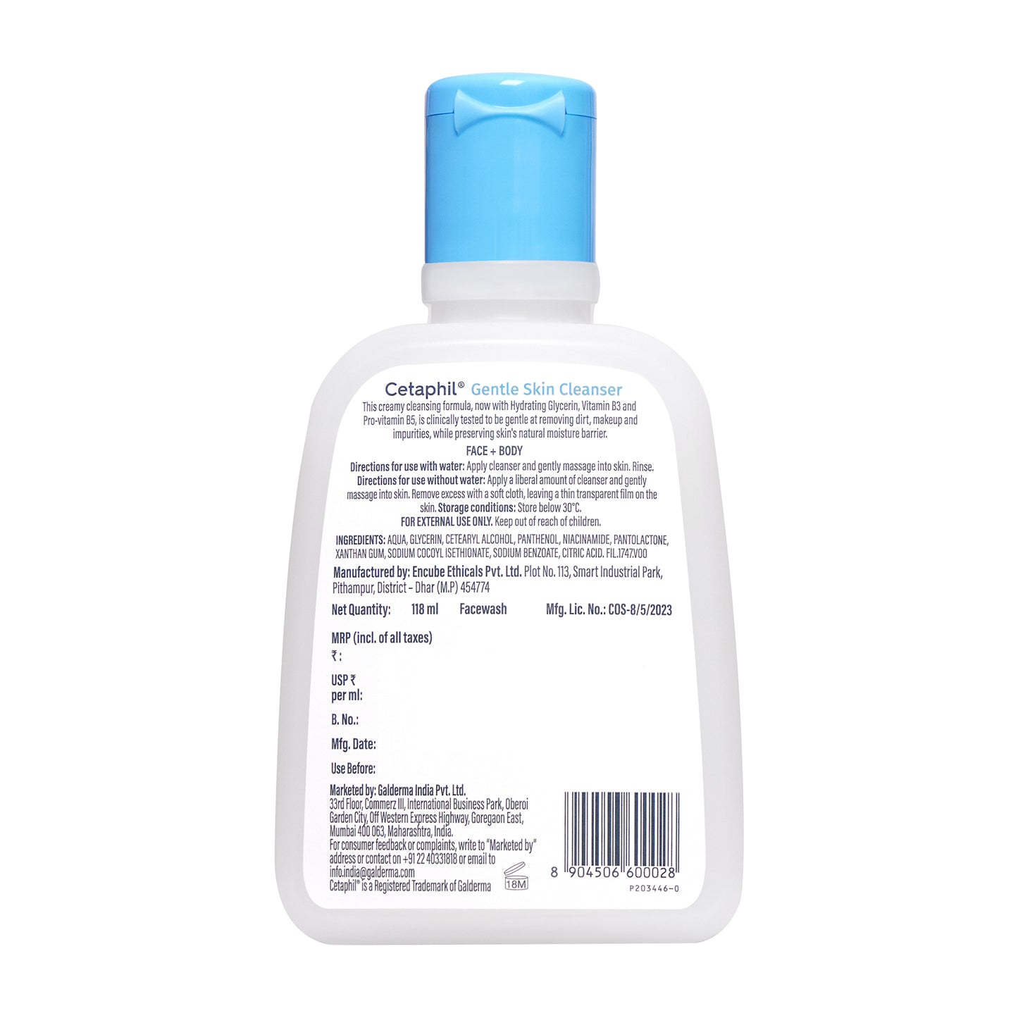 Cetaphil Gentle Skin Cleanser 118 ml | Dermat recommended