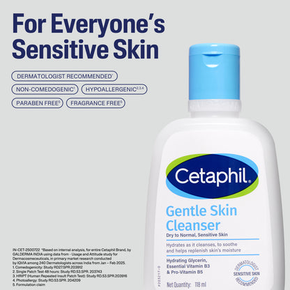 Cetaphil Gentle Skin Cleanser 118 ml | Dermat recommended