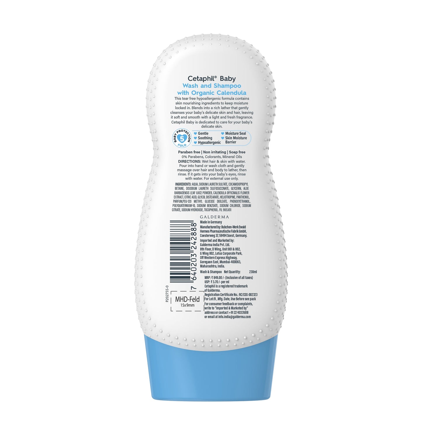 Cetaphil Baby Wash & Shampoo with Organic Calendula | Dermat Tested