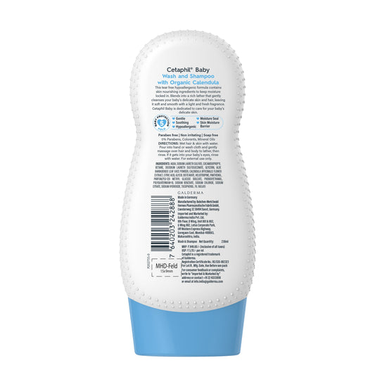 Cetaphil Baby Wash & Shampoo with Organic Calendula | Dermat Tested