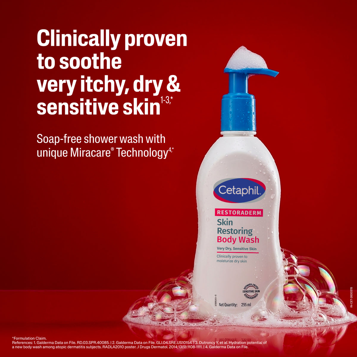 Cetaphil Restoraderm Body Wash 295ml for Very Dry Skin