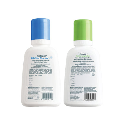 Cetaphil Travel Pack - Cleanser + Moisturiser  | Combination to Oily Skin Type