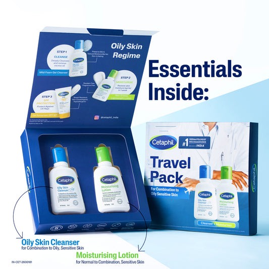 Cetaphil Travel Pack - Cleanser + Moisturiser  | Combination to Oily Skin Type