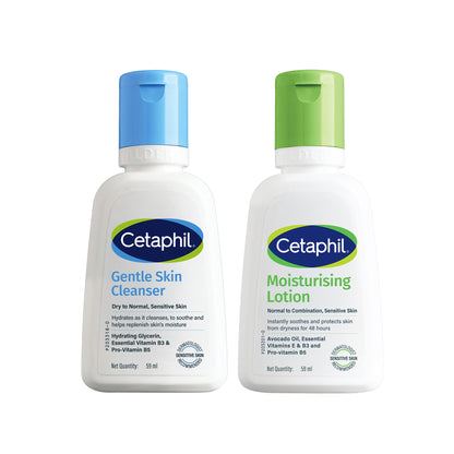 Cetaphil Travel Pack - Cleanser + Moisturiser | Dry to Normal Skin Type