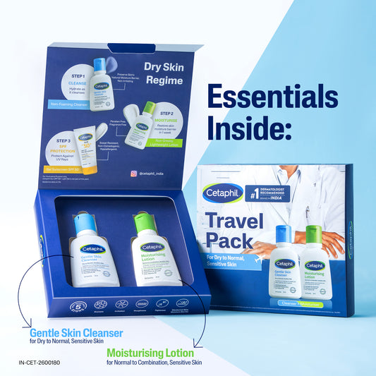 Cetaphil Travel Pack - Cleanser + Moisturiser | Dry to Normal Skin Type