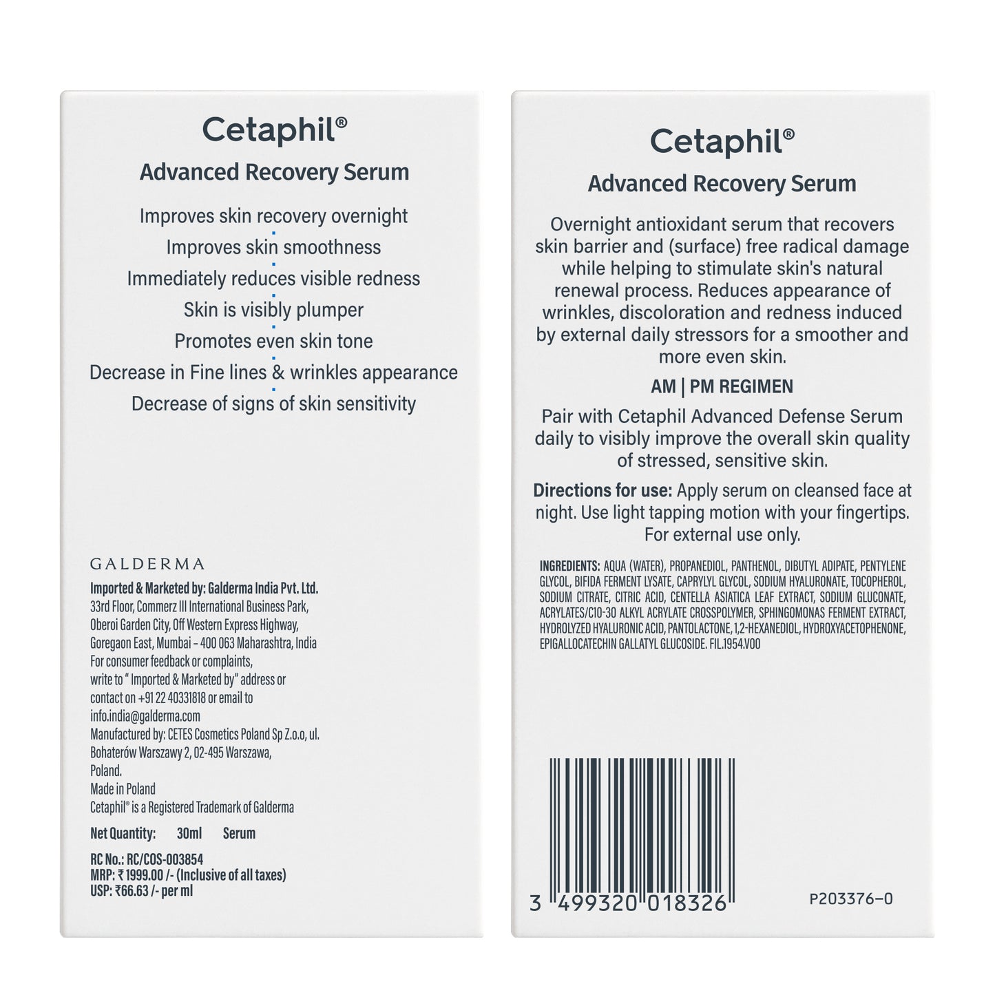 Cetaphil Advanced Recovery Serum 30ml