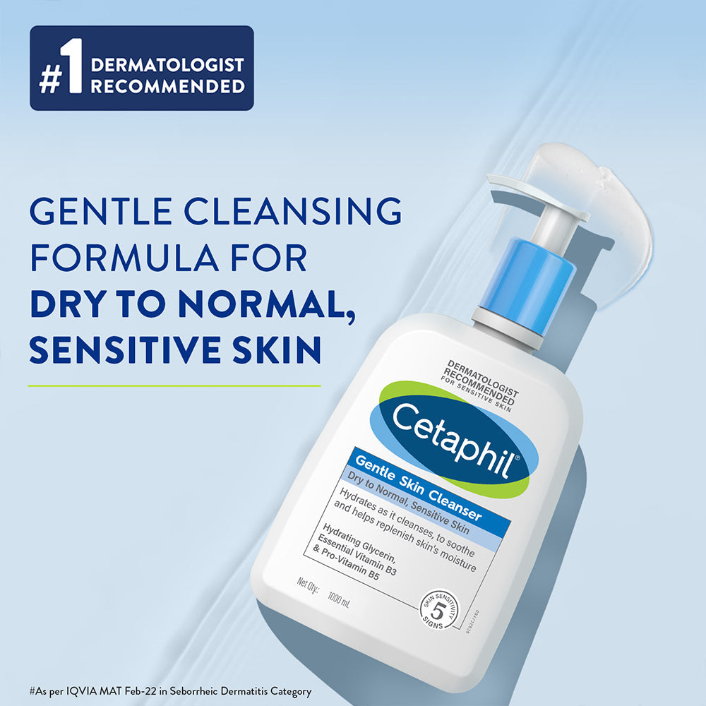 Cetaphil Gentle Skin Cleanser 1000 ML | Dermat recommended