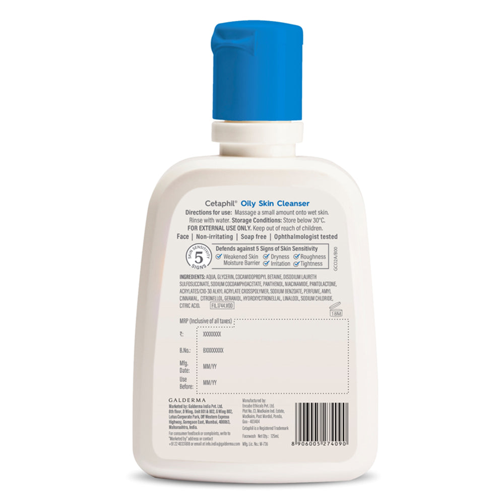 Cetaphil Oily Skin Cleanser 125ml | Dermat Recommended