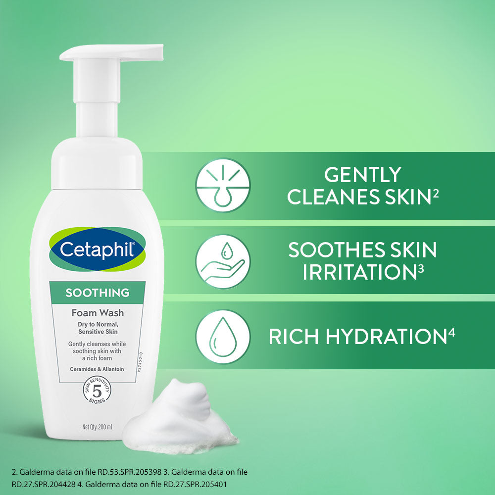 Cetaphil Soothing Foam Wash 200 ml with Ceramides