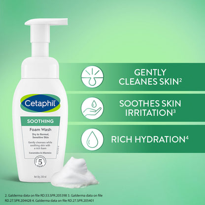 Cetaphil Soothing Foam Wash 200 ml with Ceramides